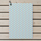 A Taste of Eggplant & Peach Golf Towel - Laid Flat