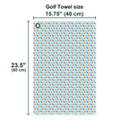 A Taste of Eggplant & Peach Golf Towel - Size Chart