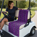 Abstract Pattern Geometric Shapes Full-Size Towel & Car Seat Cover - On a Golf Cart Seat