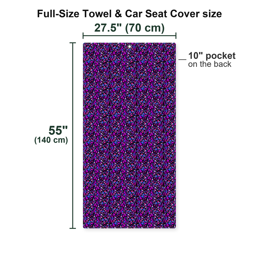 Abstract Pattern Geometric Shapes Full-Size Towel & Car Seat Cover - Size Chart