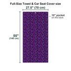 Abstract Pattern Geometric Shapes Full-Size Towel & Car Seat Cover - Size Chart