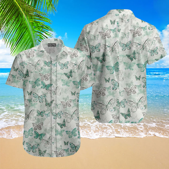 Amazing Butterfly Pattern Aloha Hawaiian Shirt 