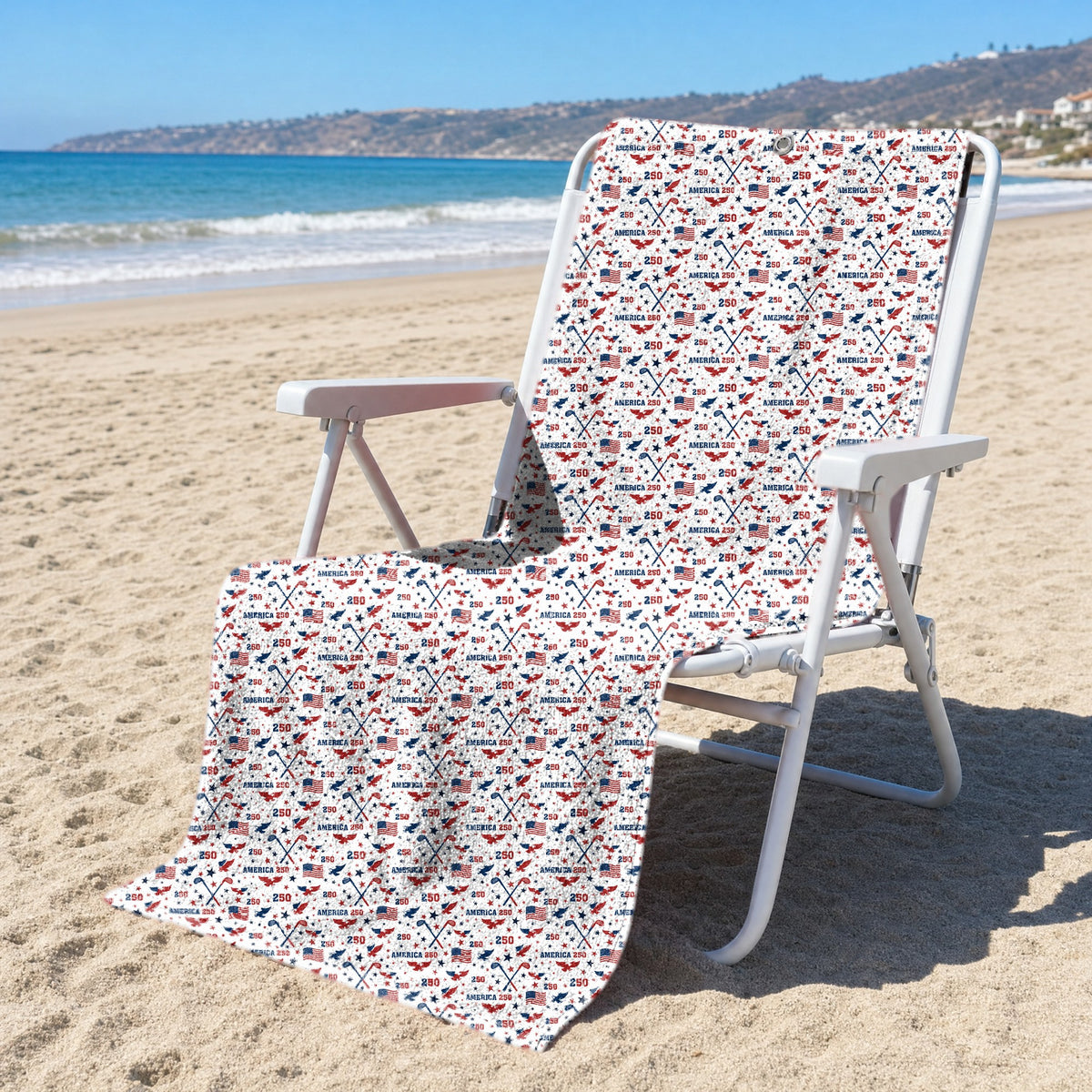 America 250 Fairways Full-Size Towel & Car Seat Cover - On a Beach Chair