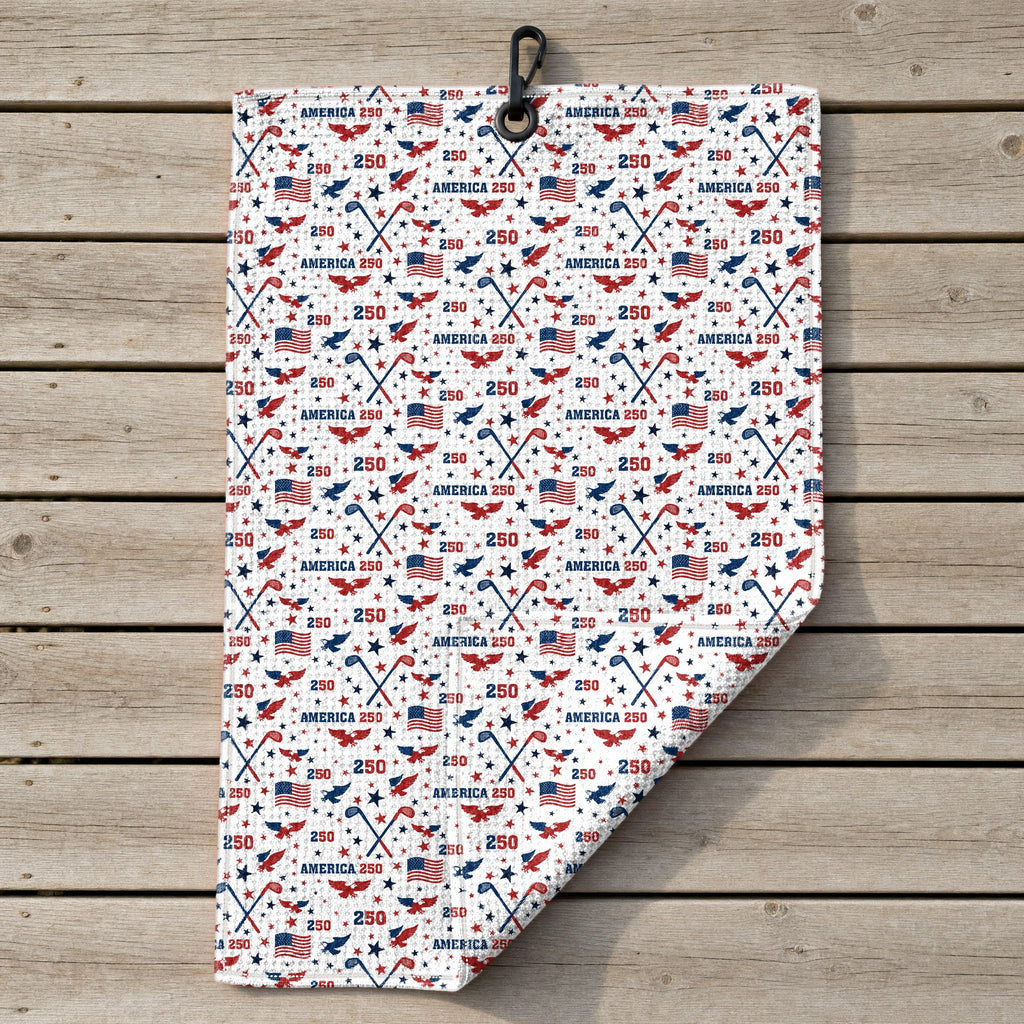 America 250 Fairways Golf Towel - Laid Flat
