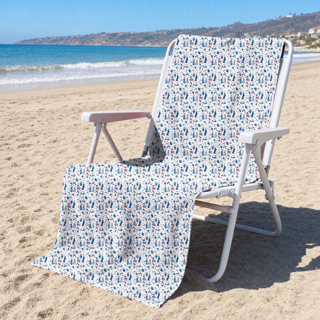 America Golf Full-Size Towel & Car Seat Cover - On a Beach Chair