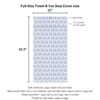 America Golf Full-Size Towel & Car Seat Cover - Size Chart