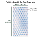 America Golf Full-Size Towel & Car Seat Cover - Size Chart