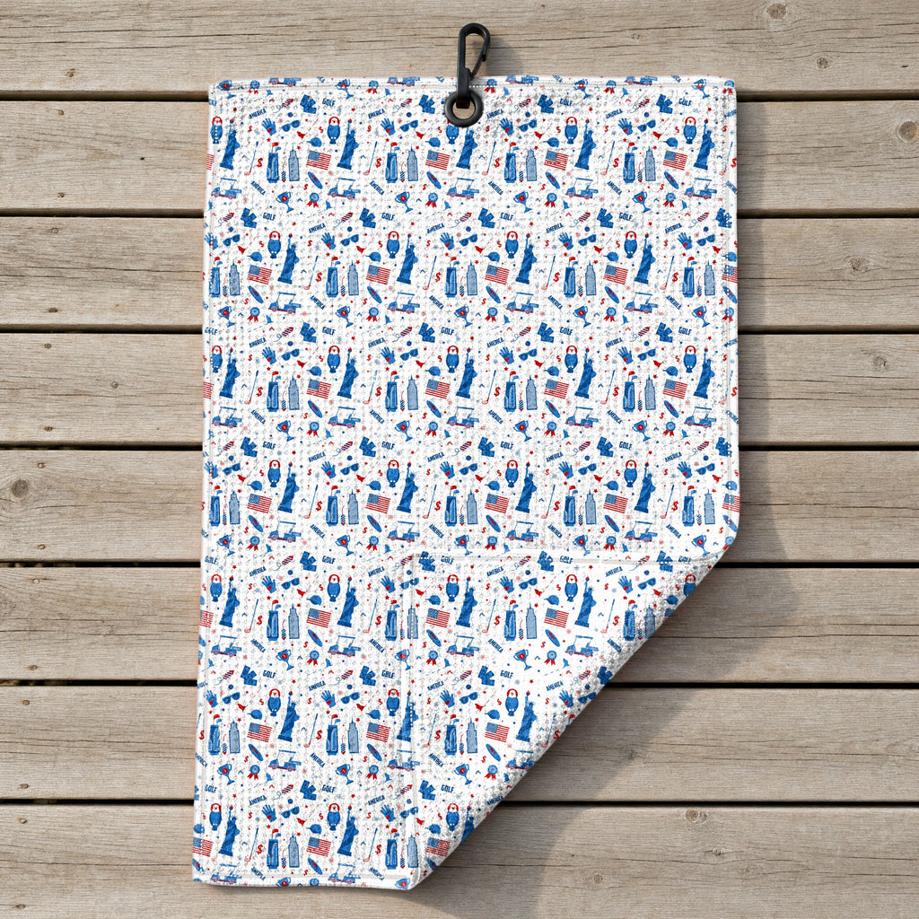 America Golf Golf Towel - Laid Flat