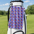 American Tatas Golf Towel - Hanging on a Golf Bag