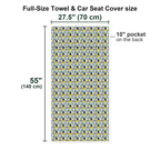 American Tatas Oktorberfest Full-Size Towel & Car Seat Cover - Size Chart