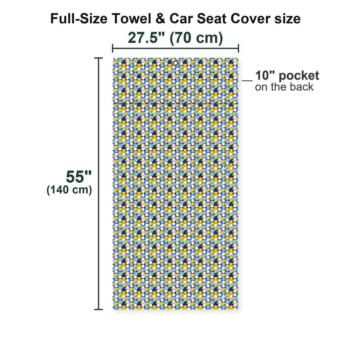American Tatas Oktorberfest Full-Size Towel & Car Seat Cover - Size Chart
