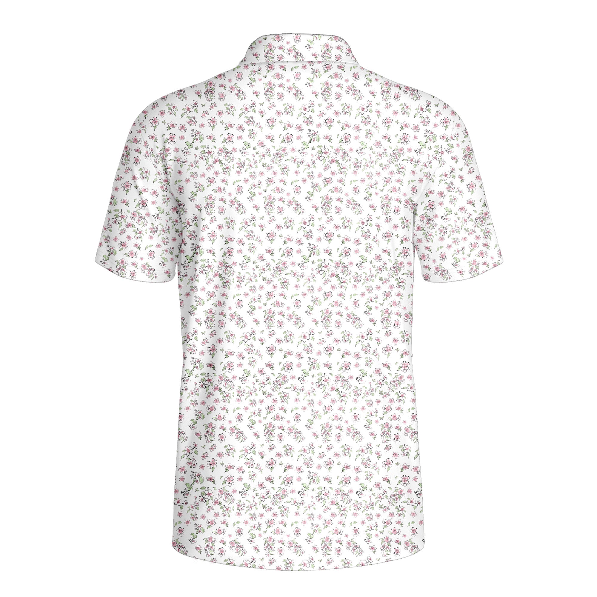 Apple Blossom Polo Shirt For Men - Back