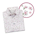 Apple Blossom Polo Shirt For Men - Detail Close-up