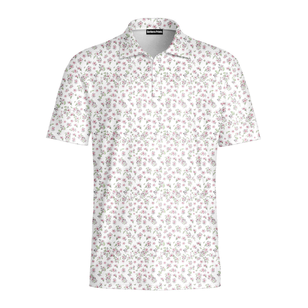 Apple Blossom Polo Shirt For Men - Front