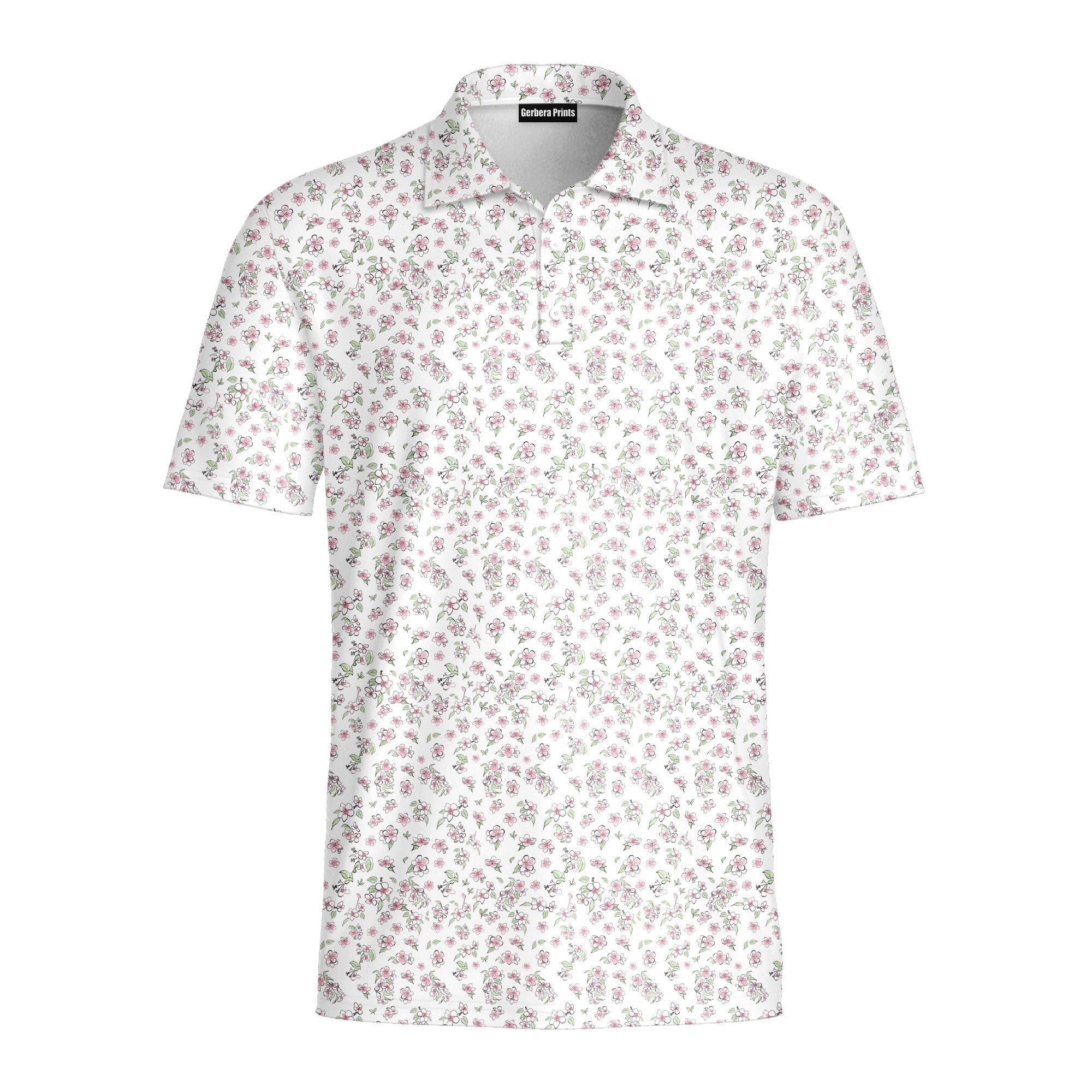 Apple Blossom Polo Shirt For Men - Front