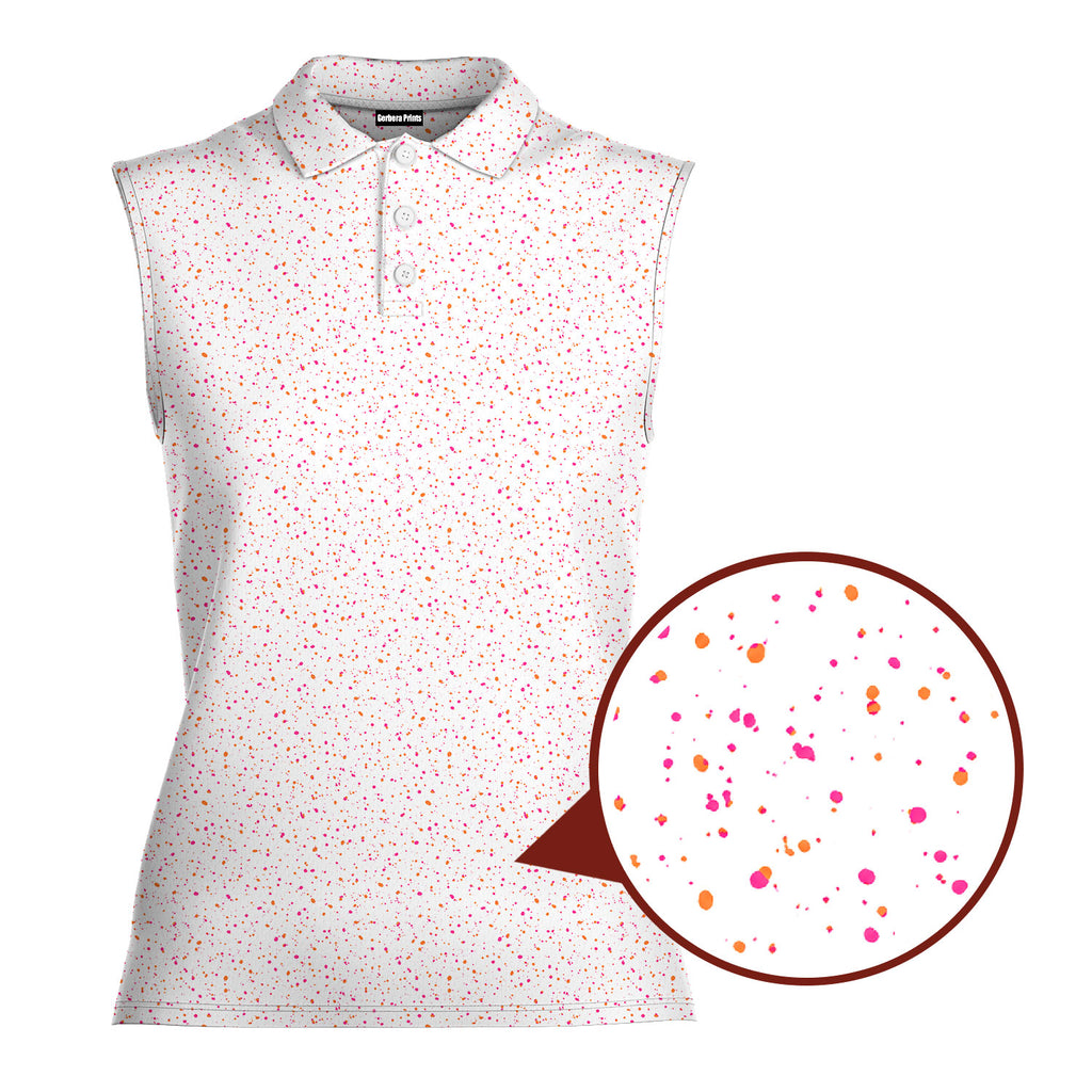 Azalea Spatter Women Sleeveless Polo Shirt - 1