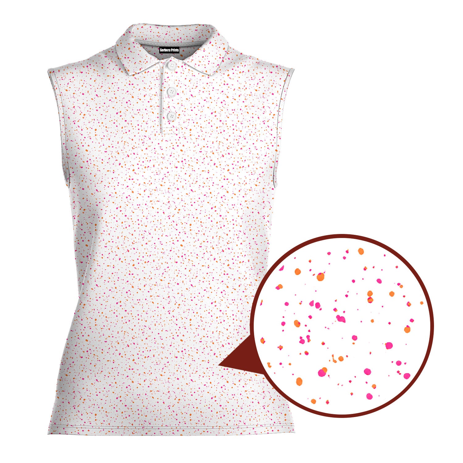 Azalea Spatter Women Sleeveless Polo Shirt - 1