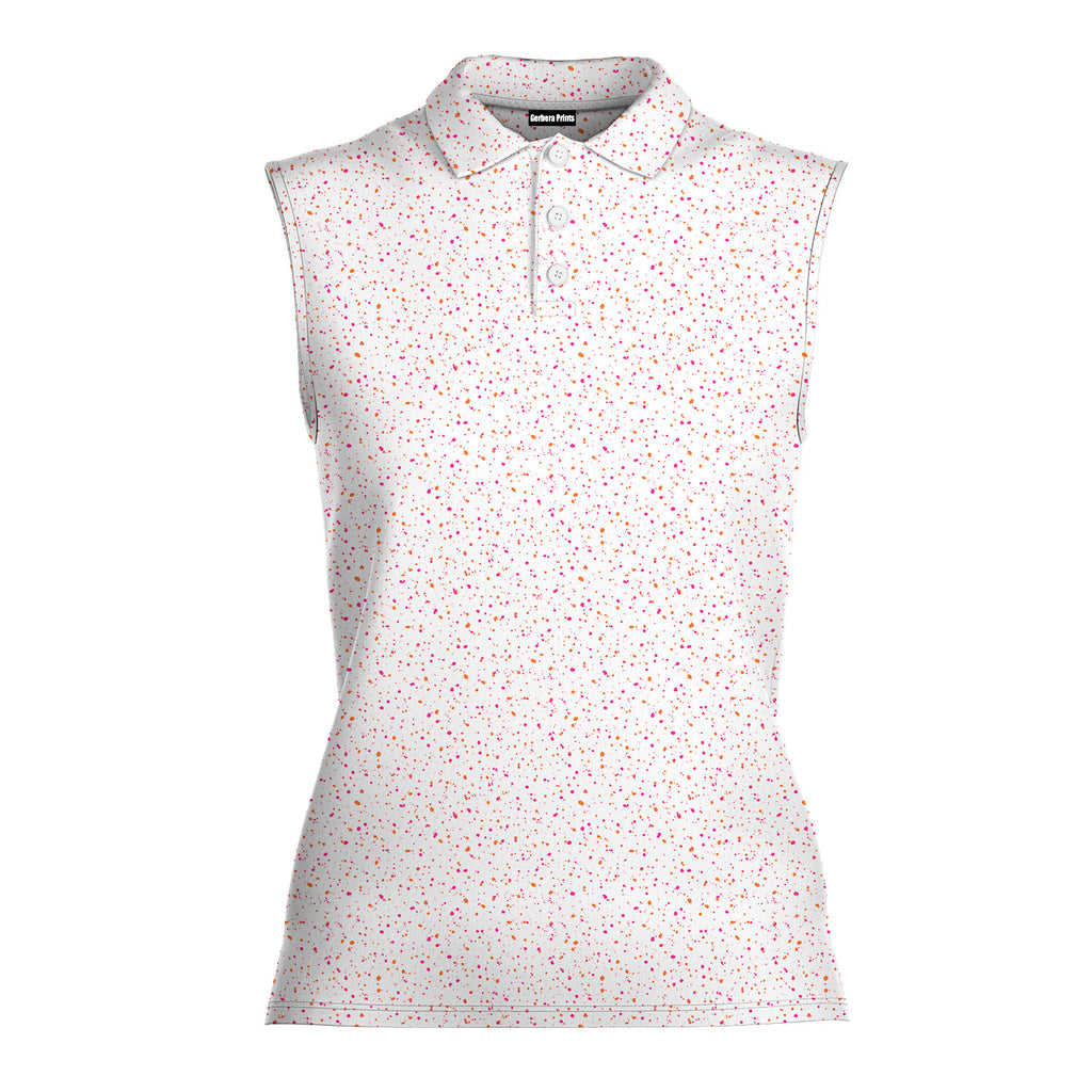 Azalea Spatter Women Sleeveless Polo Shirt - 2