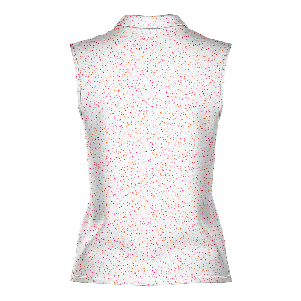 Azalea Spatter Women Sleeveless Polo Shirt - 3