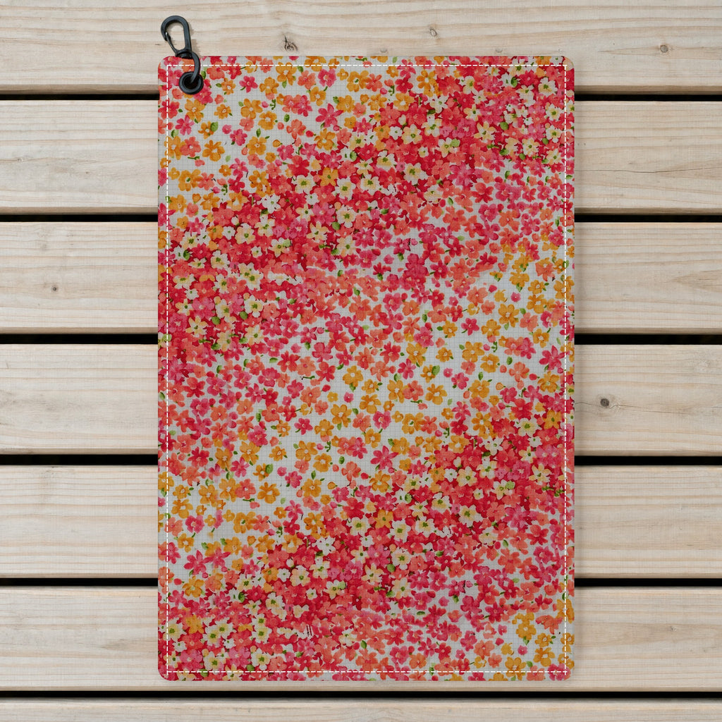 Azaleas Floral Golf Towel - Laid Flat