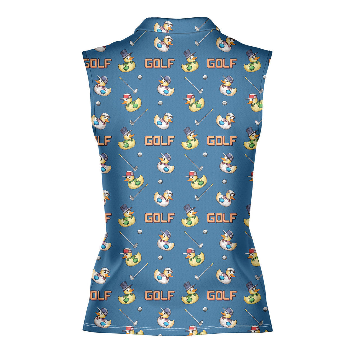 Duck Hook-Women Sleeveless Polo Shirt-Gerbera Prints