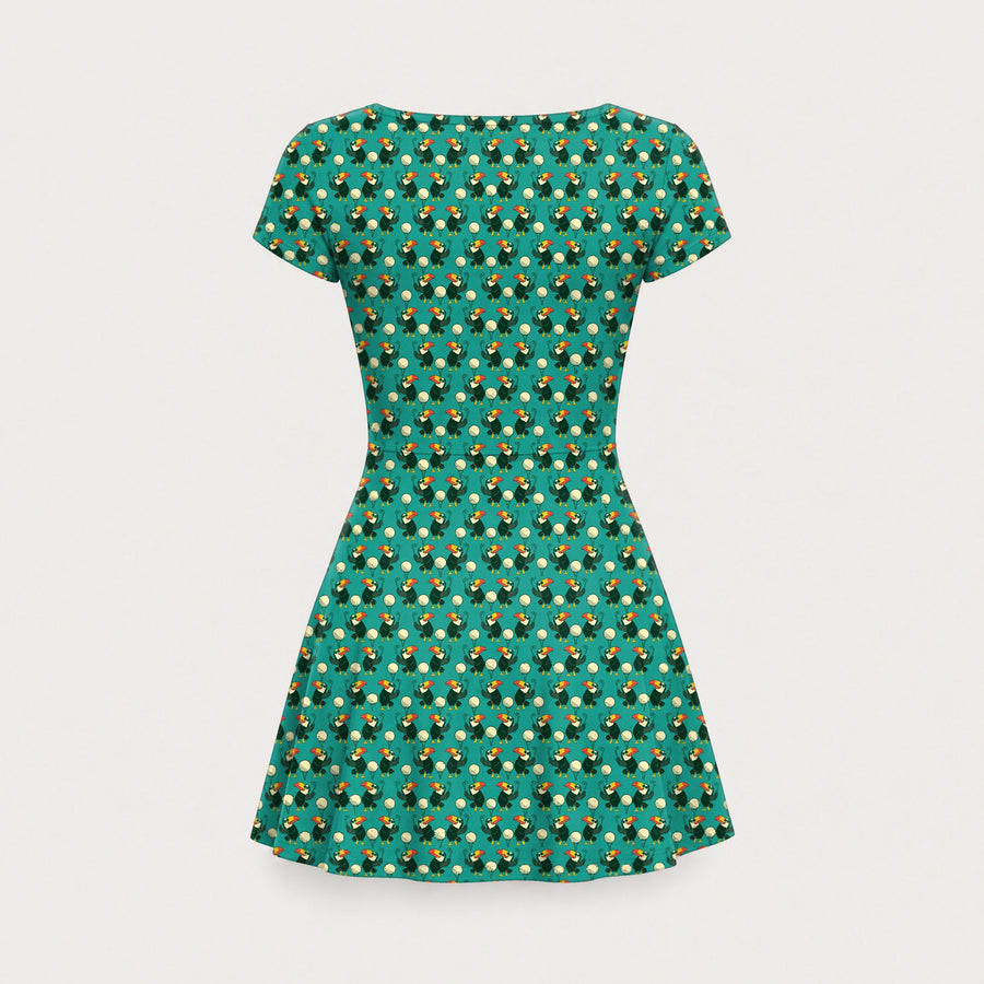 Back preview of Toucan Tee Time Tennis & Pickleball Dress with your team and number