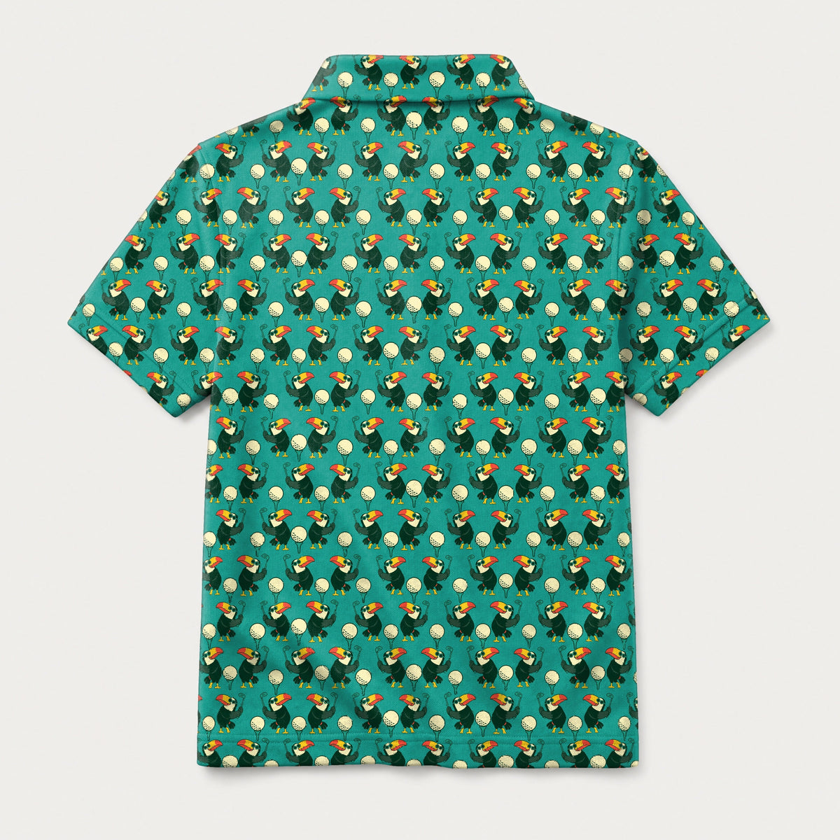 Toucan Tee Time Youth Golf Polo - Back