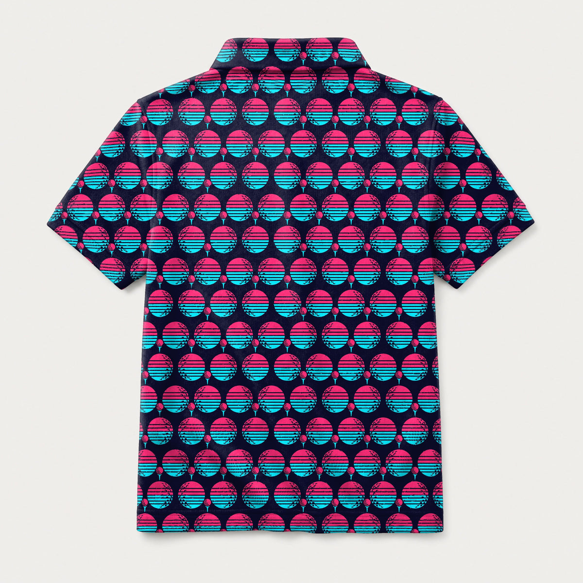 Synthwave Bogey Sun Youth Golf Polo - Back