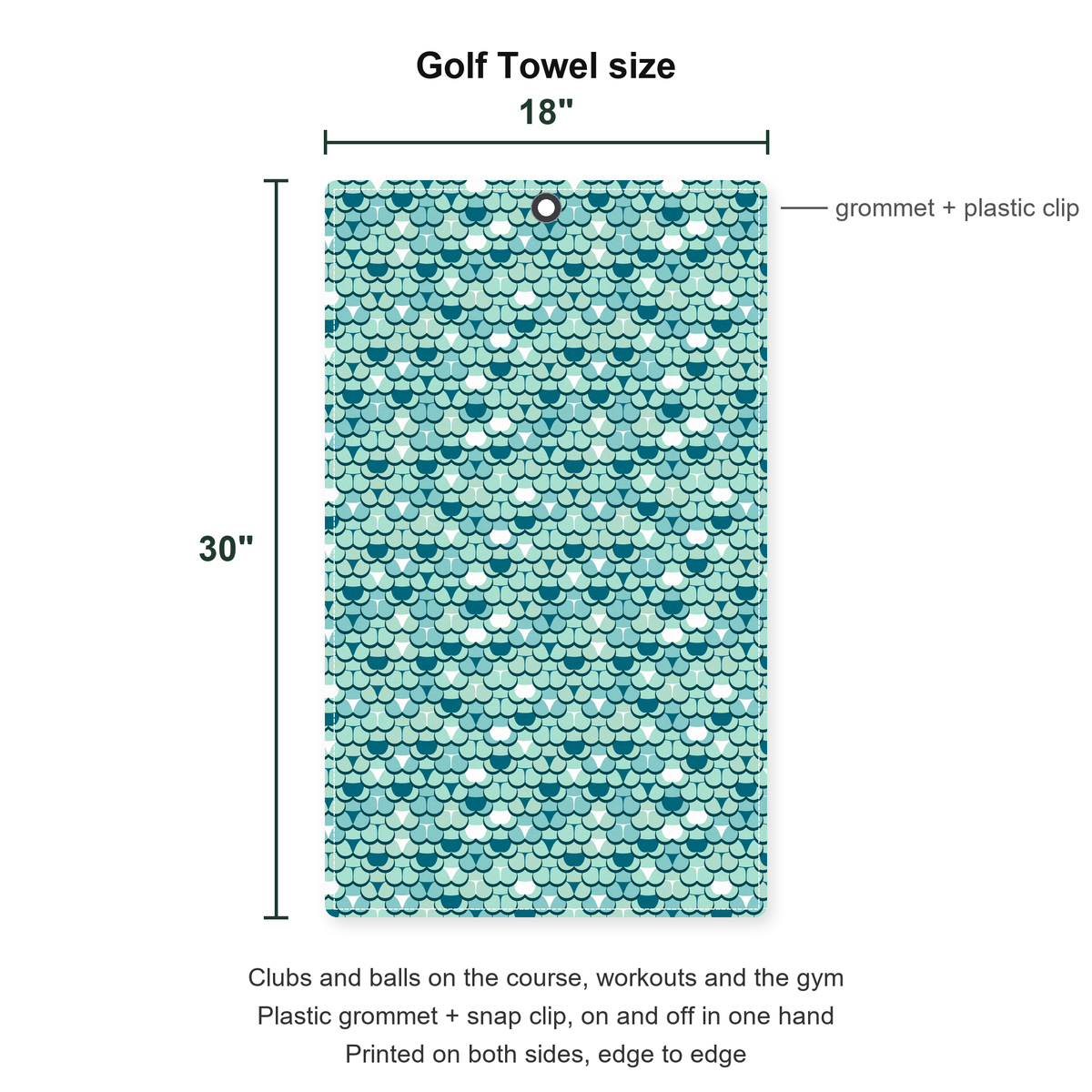 Badonkadonk Golf Towel - Size Chart