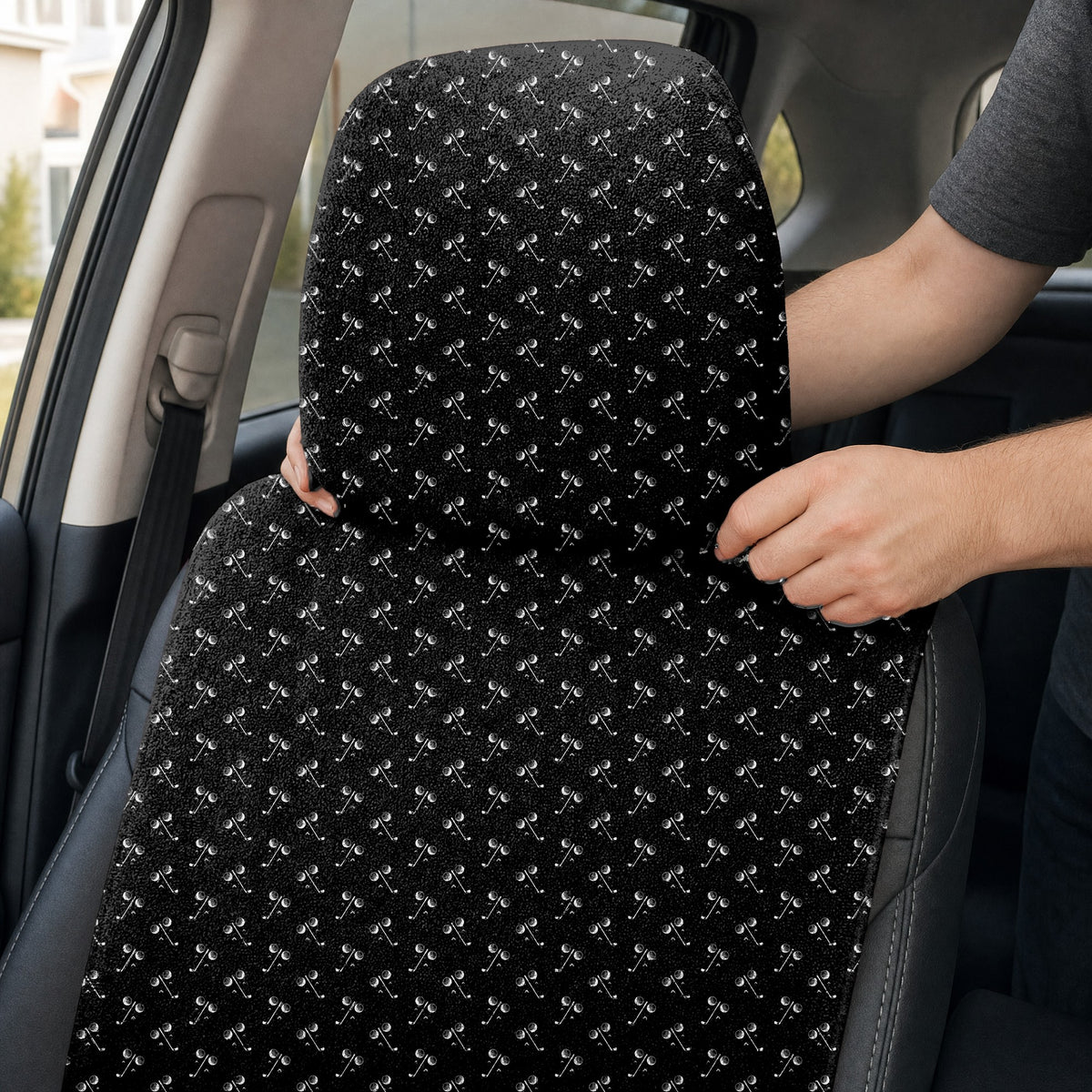 Ball & Wedge Full-Size Towel & Car Seat Cover - Headrest Pocket