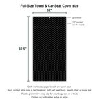 Ball & Wedge Full-Size Towel & Car Seat Cover - Size Chart