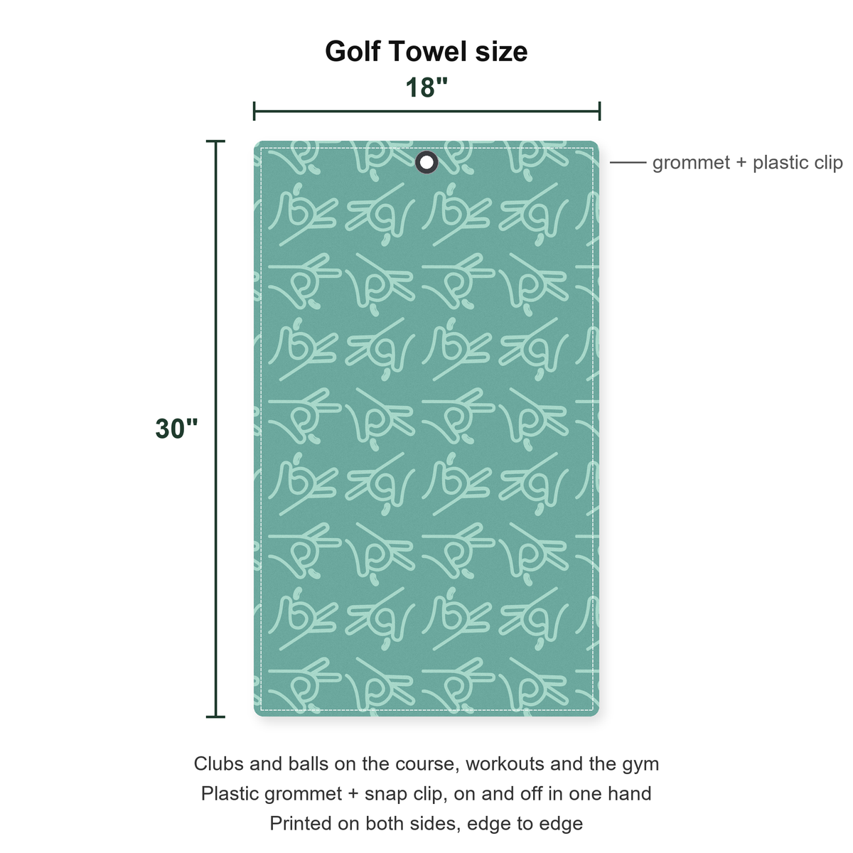 Bean Flicker Golf Towel - Size Chart