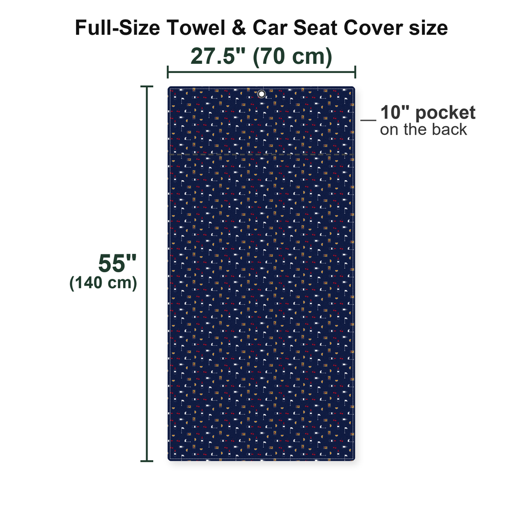 Beer Flag Full-Size Towel & Car Seat Cover - Size Chart