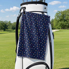 Beer Flag Golf Towel - Hanging on a Golf Bag