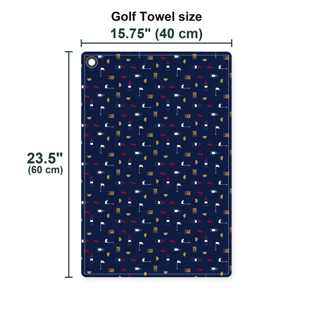 Beer Flag Golf Towel - Size Chart