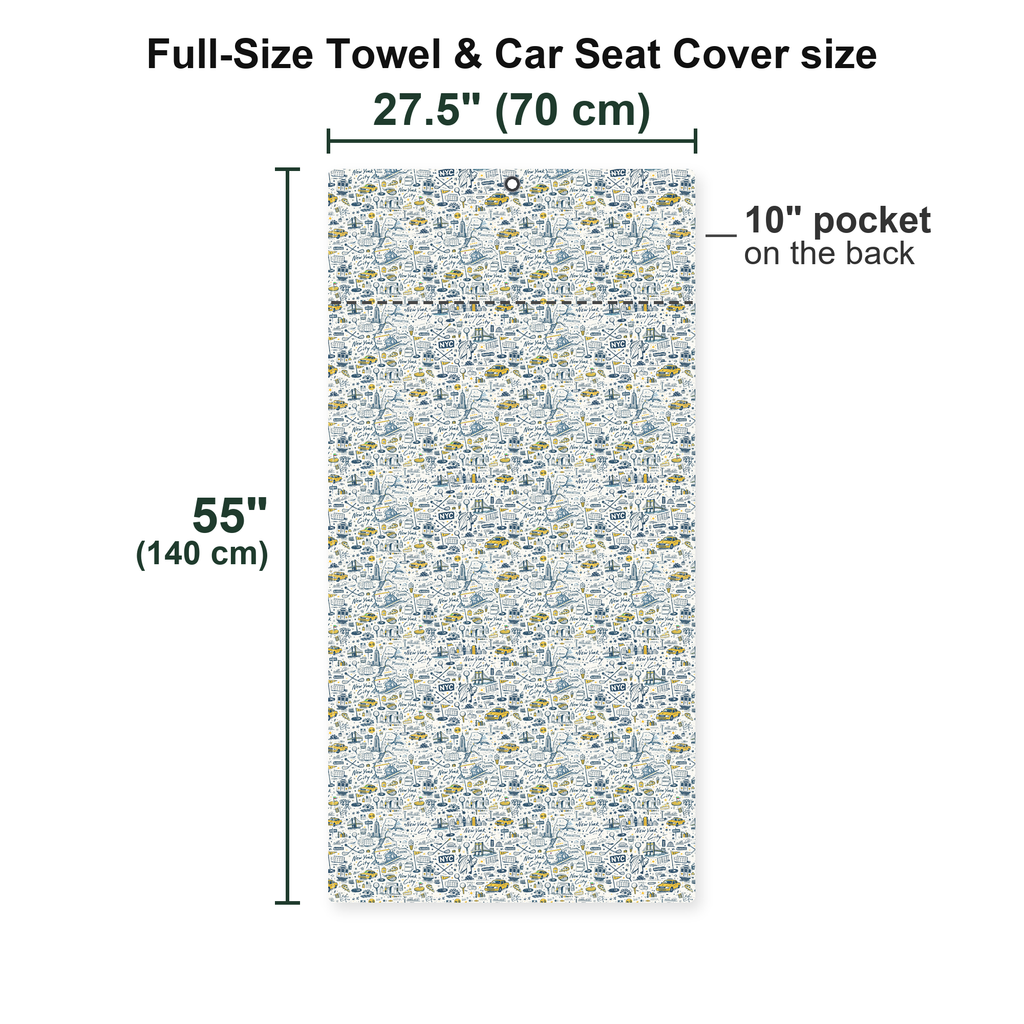 Big Apple Full-Size Towel & Car Seat Cover - Size Chart