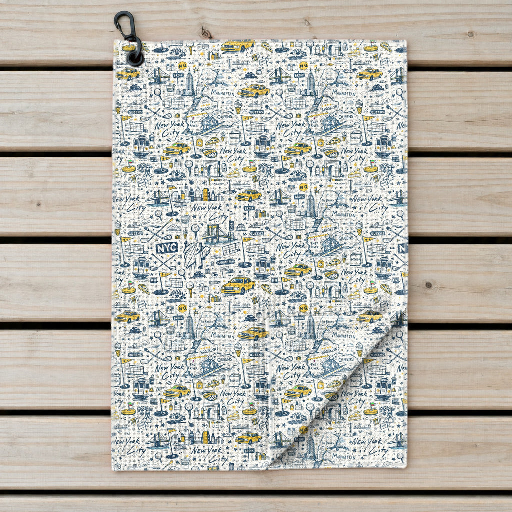 Big Apple Golf Towel - Laid Flat