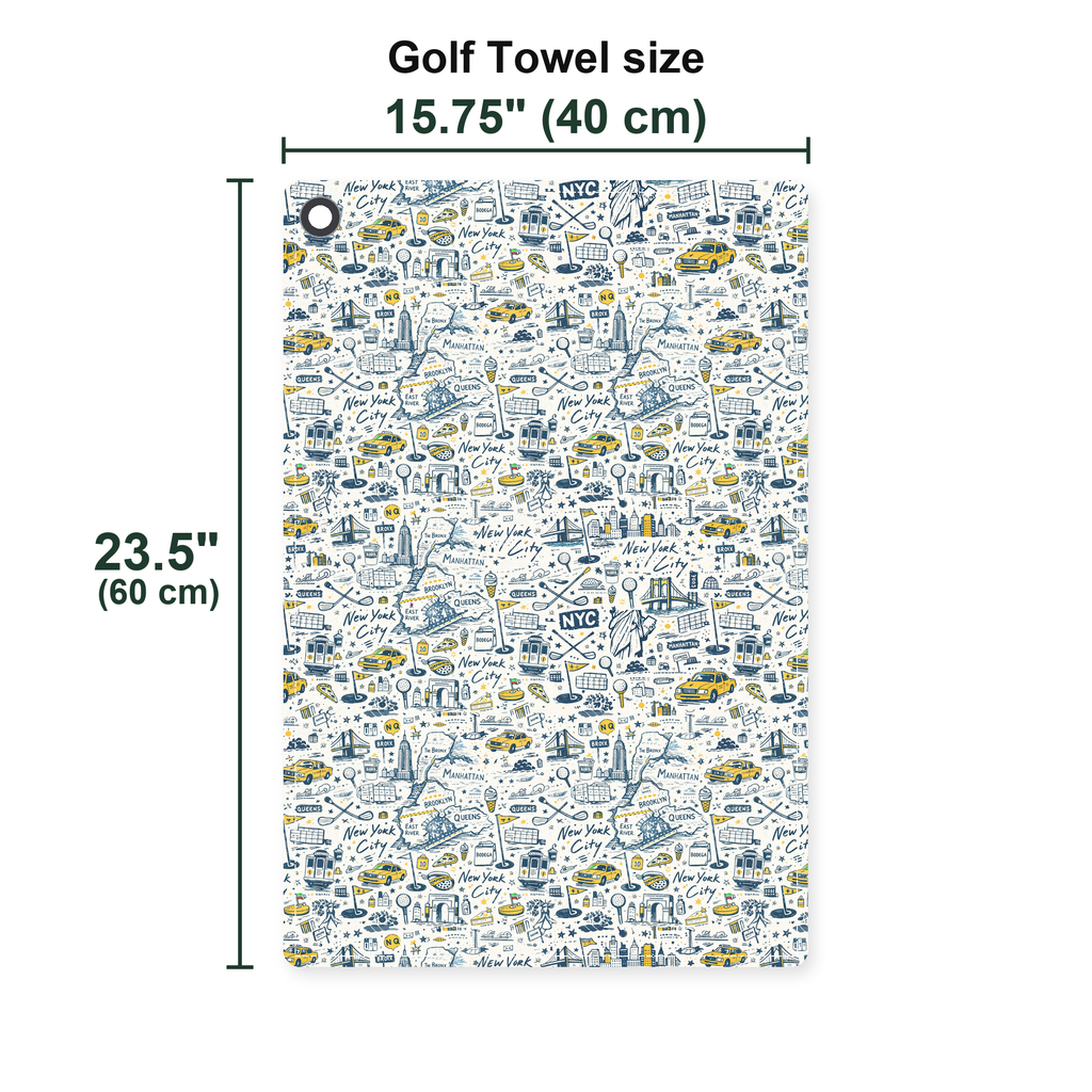 Big Apple Golf Towel - Size Chart