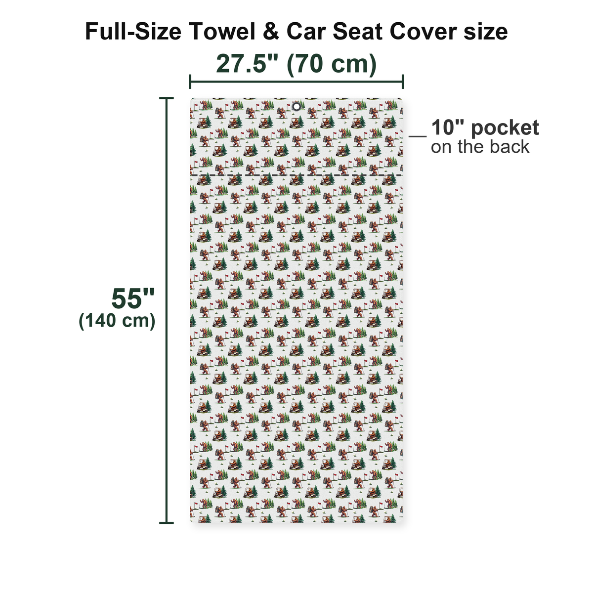 Bigfoot Full-Size Towel & Car Seat Cover - Size Chart