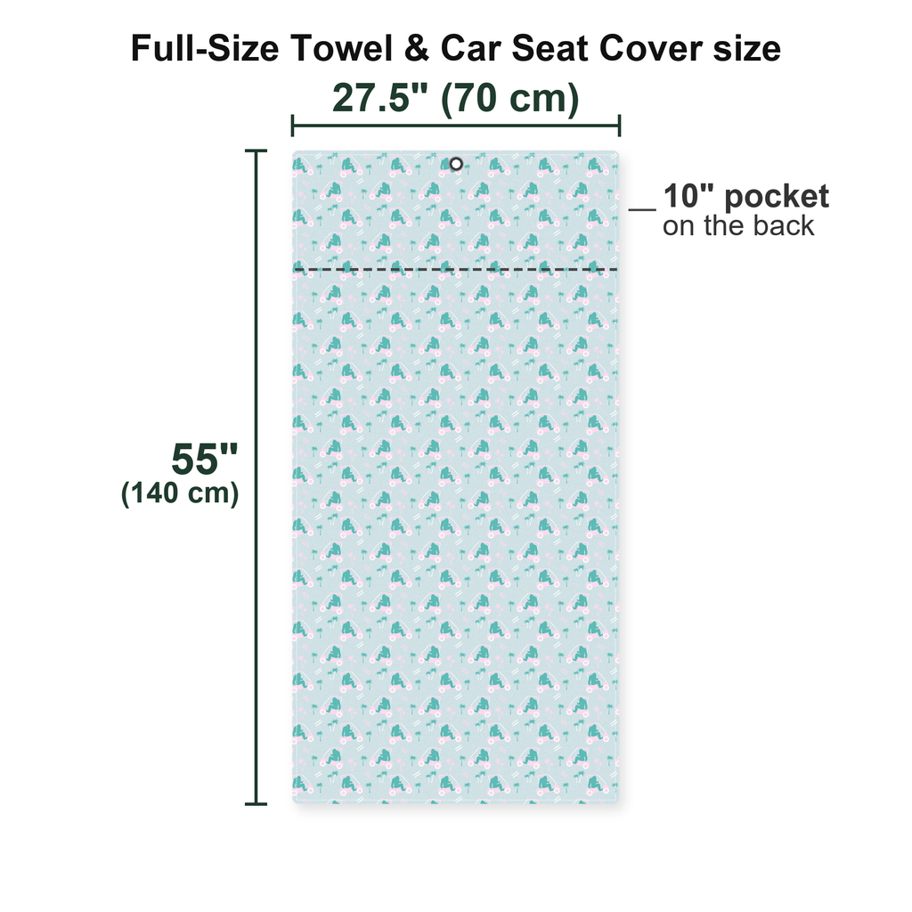 Bigfoot Golf Full-Size Towel & Car Seat Cover - Size Chart