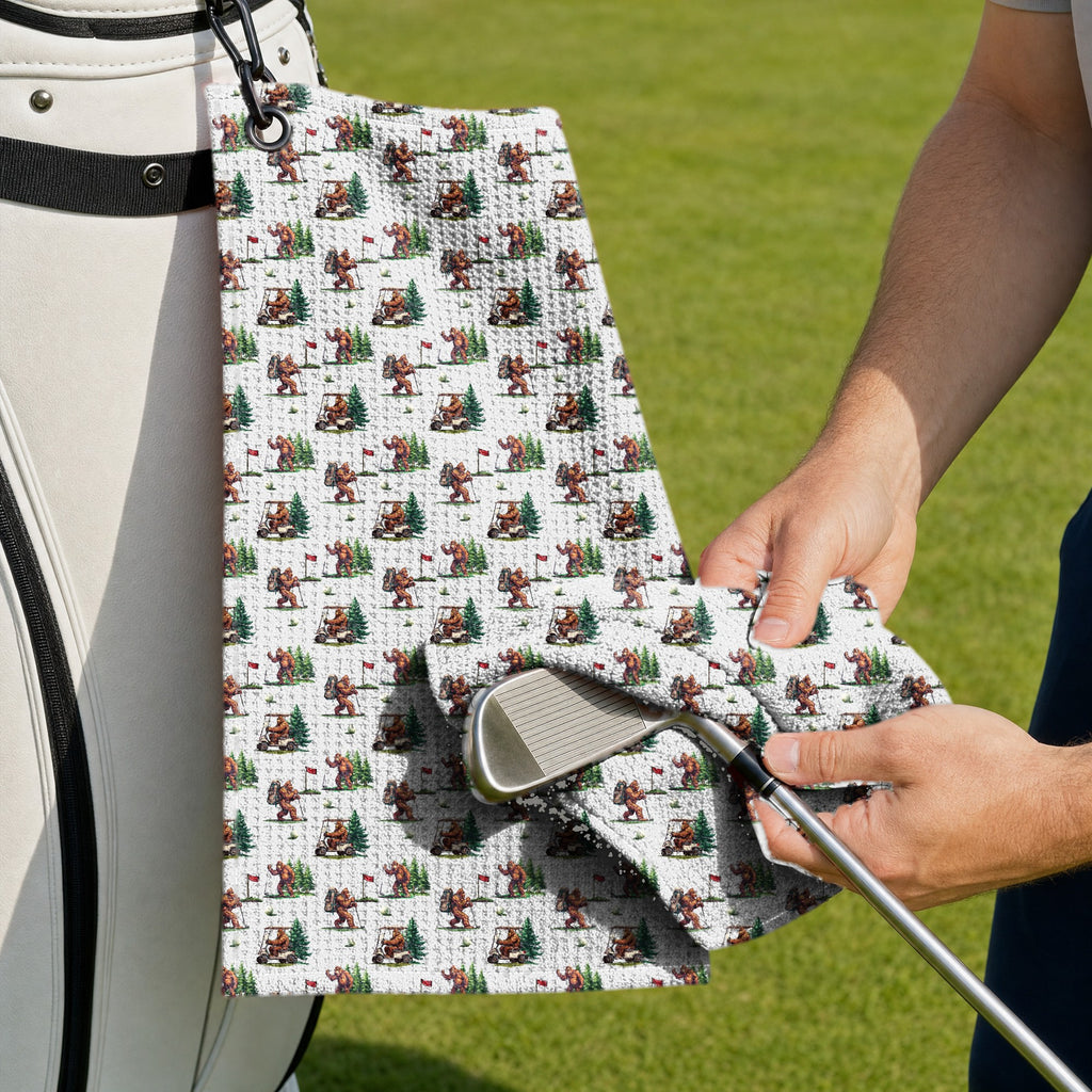 Bigfoot Golf Towel - Cleaning a Club