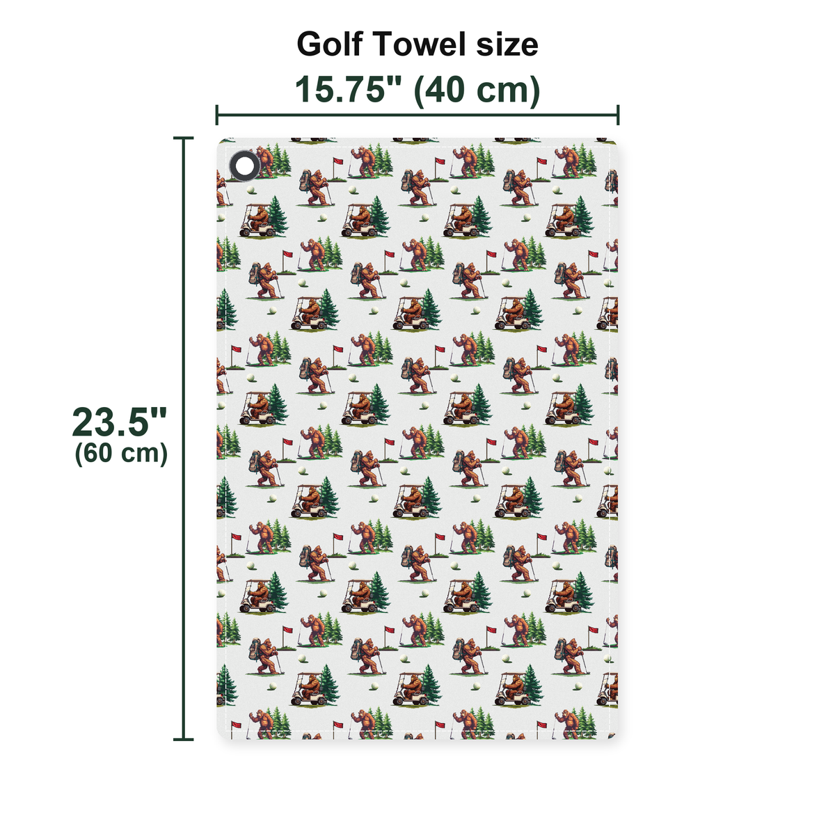 Bigfoot Golf Towel - Size Chart