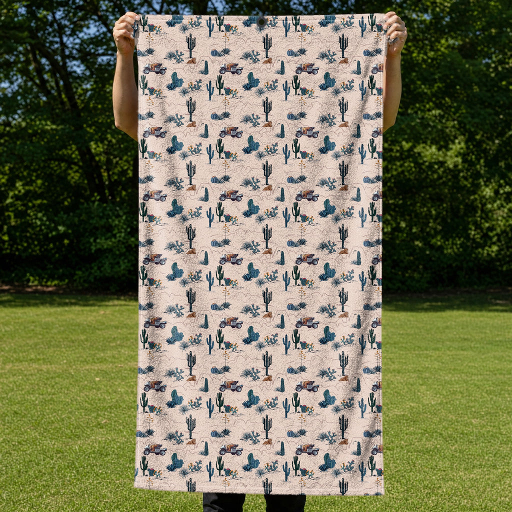 Bigfoot On The Green Full-Size Towel & Car Seat Cover - Held Open