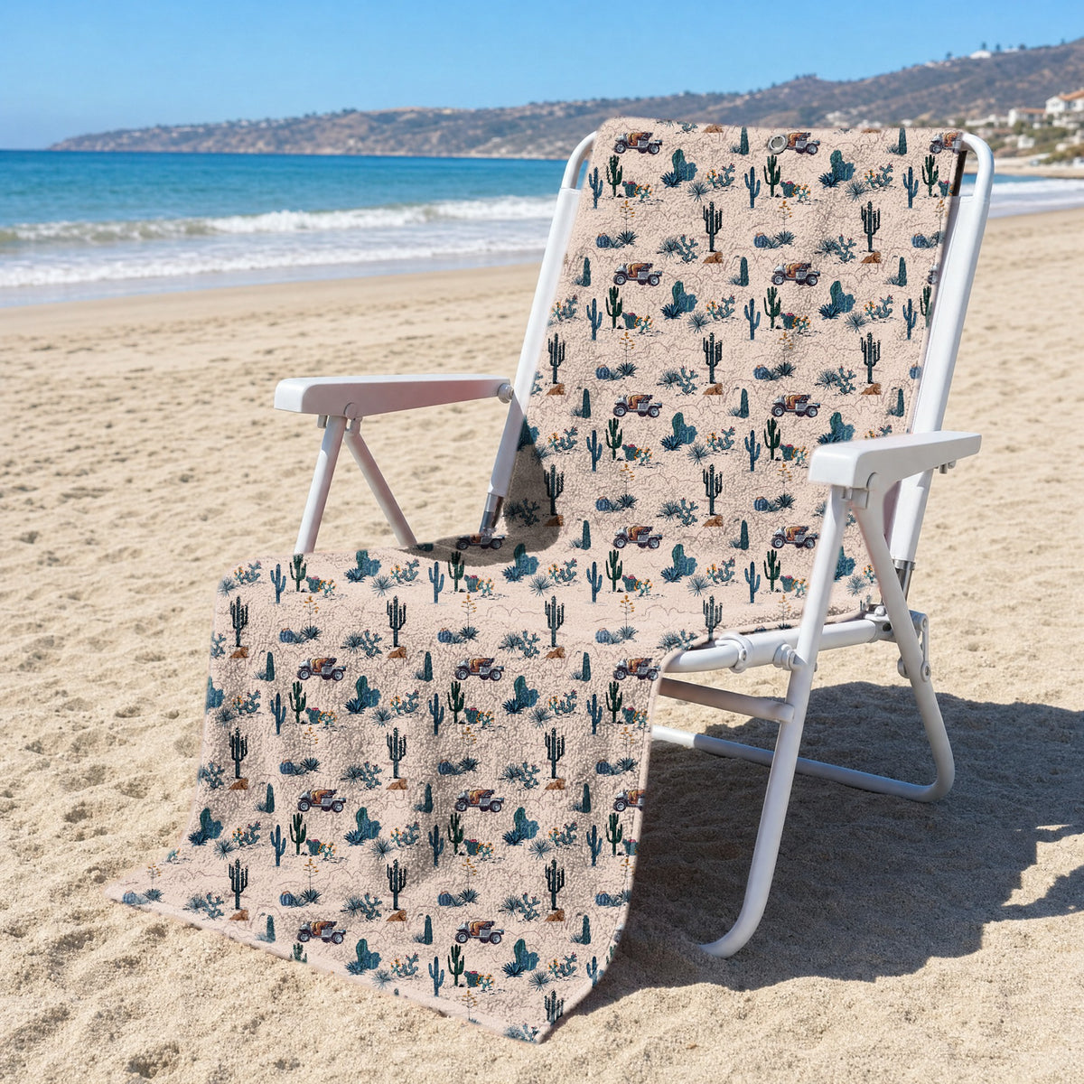 Bigfoot On The Green Full-Size Towel & Car Seat Cover - On a Beach Chair