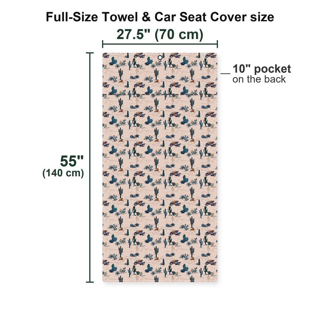 Bigfoot On The Green Full-Size Towel & Car Seat Cover - Size Chart