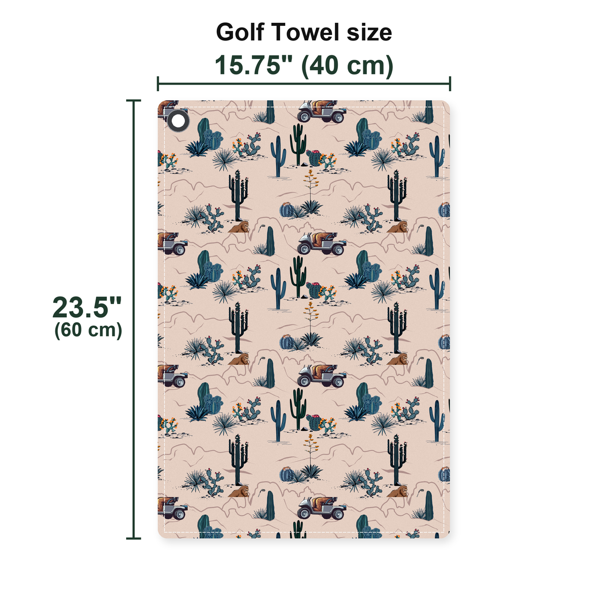 Bigfoot On The Green Golf Towel - Size Chart