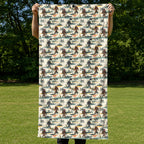 Bigfoot Sasquatch Tropical Discovery Journey Full-Size Towel & Car Seat Cover - Held Open