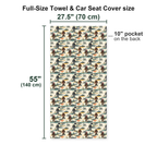 Bigfoot Sasquatch Tropical Discovery Journey Full-Size Towel & Car Seat Cover - Size Chart