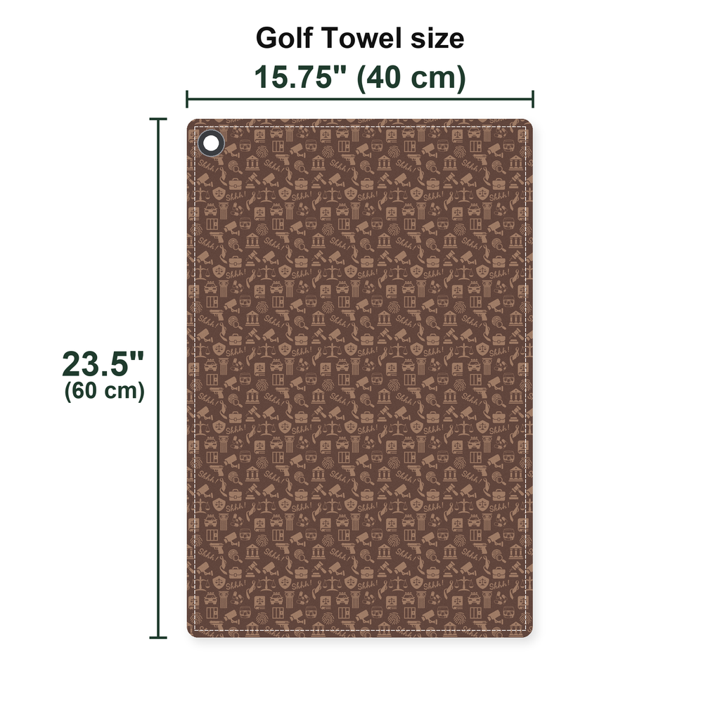Billable Hours Golf Towel - Size Chart