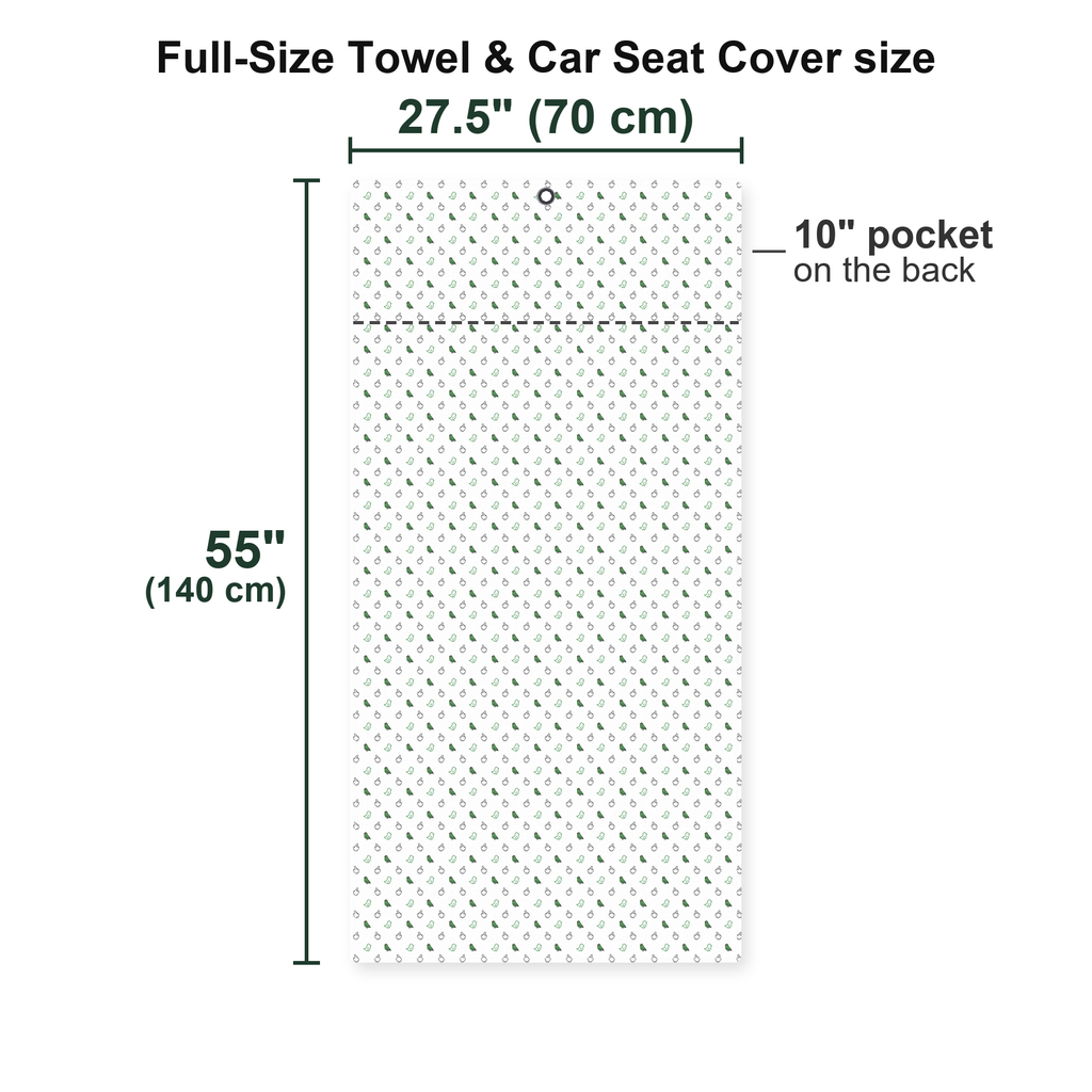 Birdie Energy Full-Size Towel & Car Seat Cover - Size Chart
